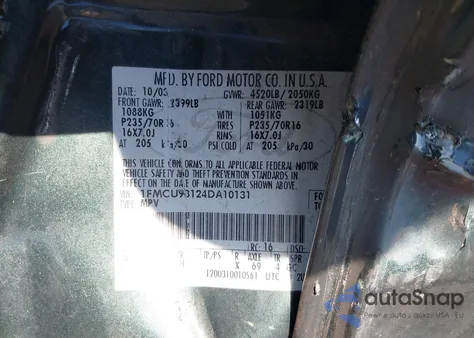 2004 Ford Escape Xlt из США, поврежденный, VIN 1FMCU93124DA10131